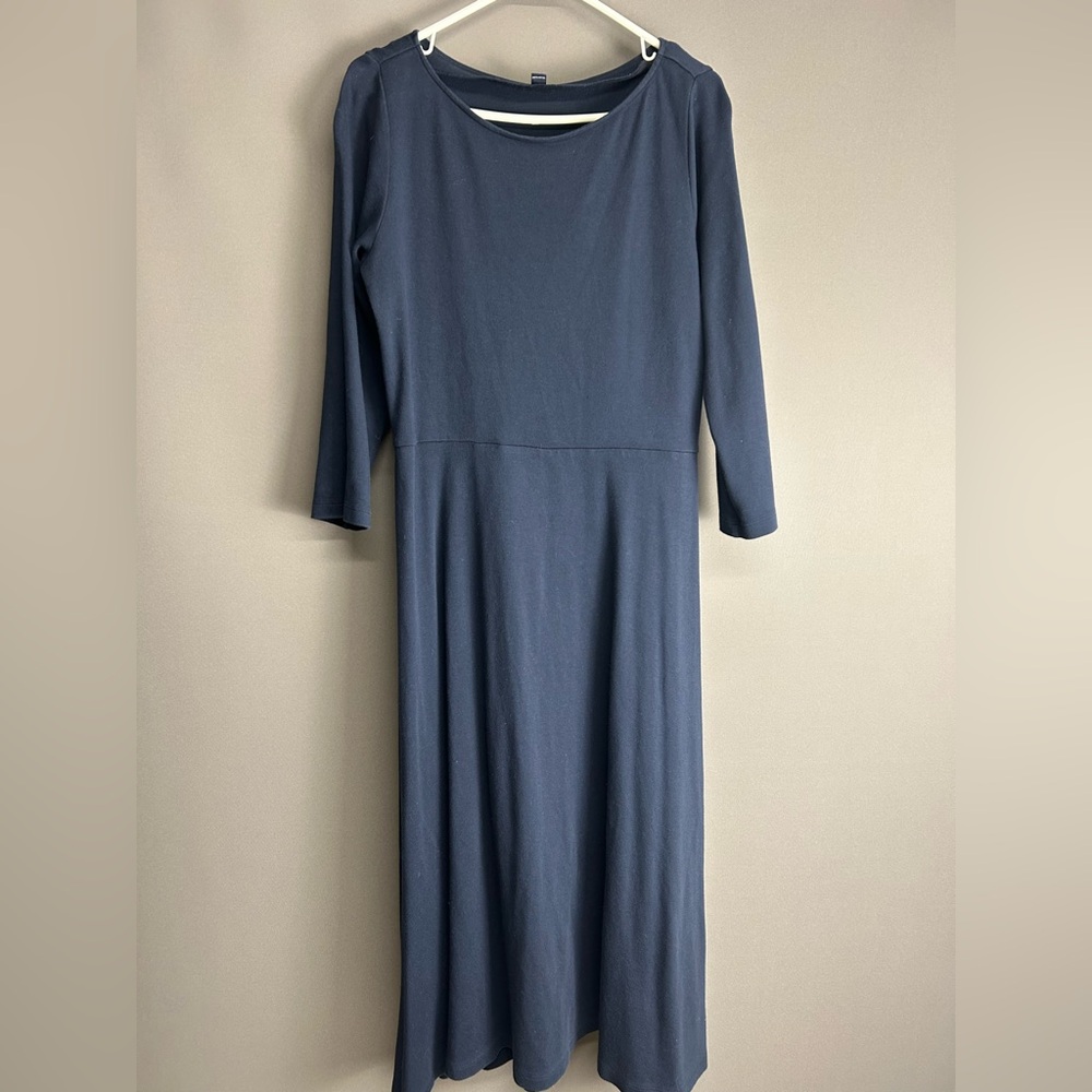 Lands' End Classic Long Sleeve Dress in Deep Blue